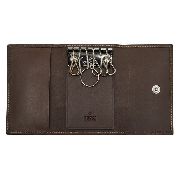 Gucci GG Canvas 6 Rows 124550 Brown Canvas Leather Women's Gucci - Picture 6 of 10